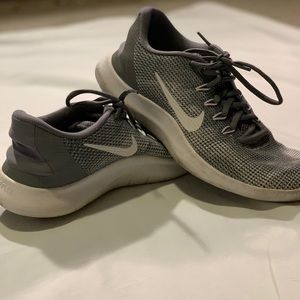 Grey and white Nike’s- BARELY WORN